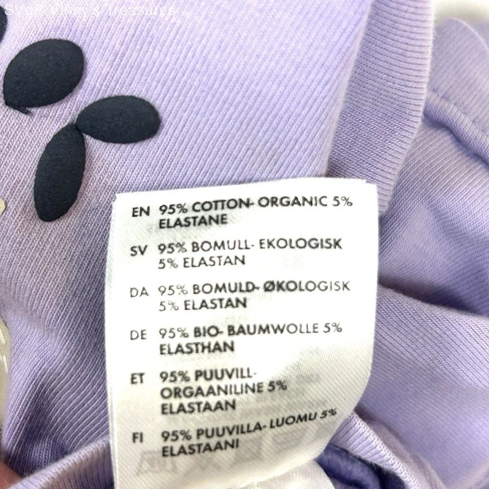 Polarn O. Pyret Girls Purple Pink Organic Cotton Woodland Cat T-shirts 2pk 86 92